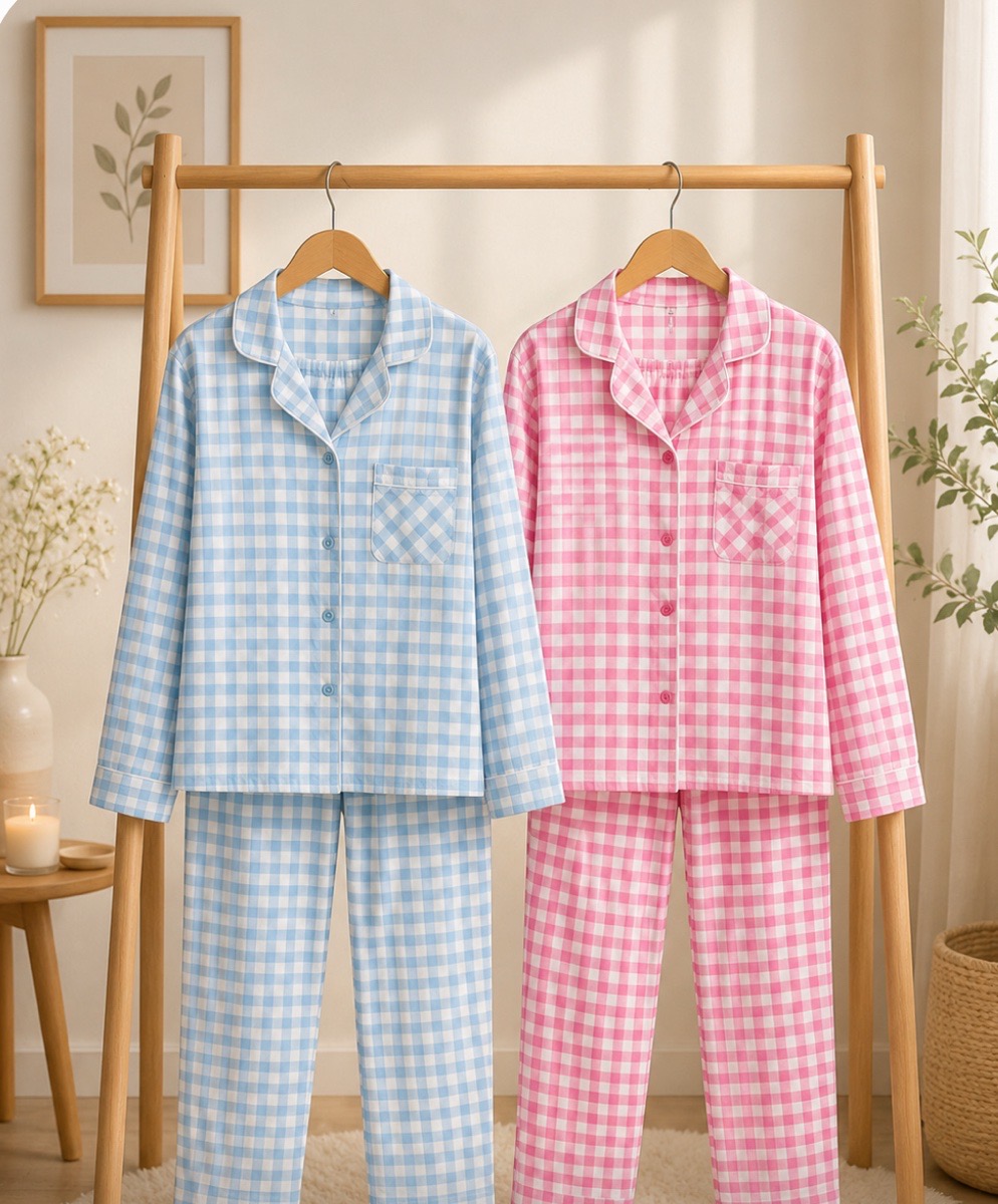 PIJAMA CUADROS BOTONES