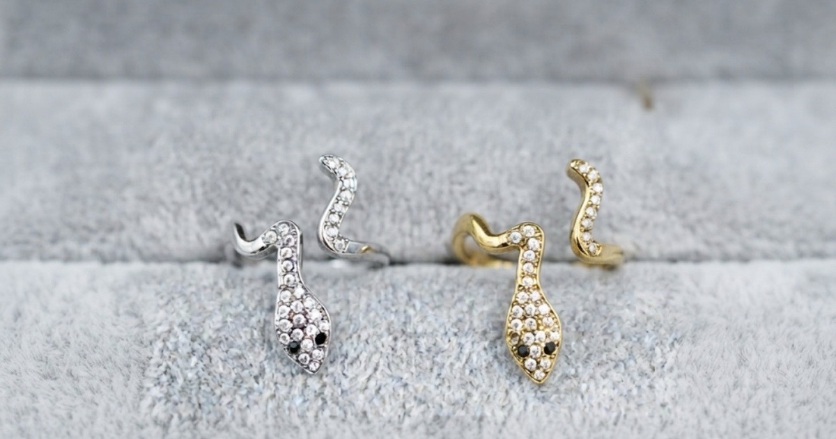 ANILLO SERPIENTE OJOS NEGRO BRILLANTES